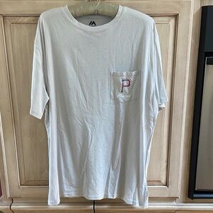 Majestic Cream Graphic Pocket Tee Pirates genuine Merchandise sz L